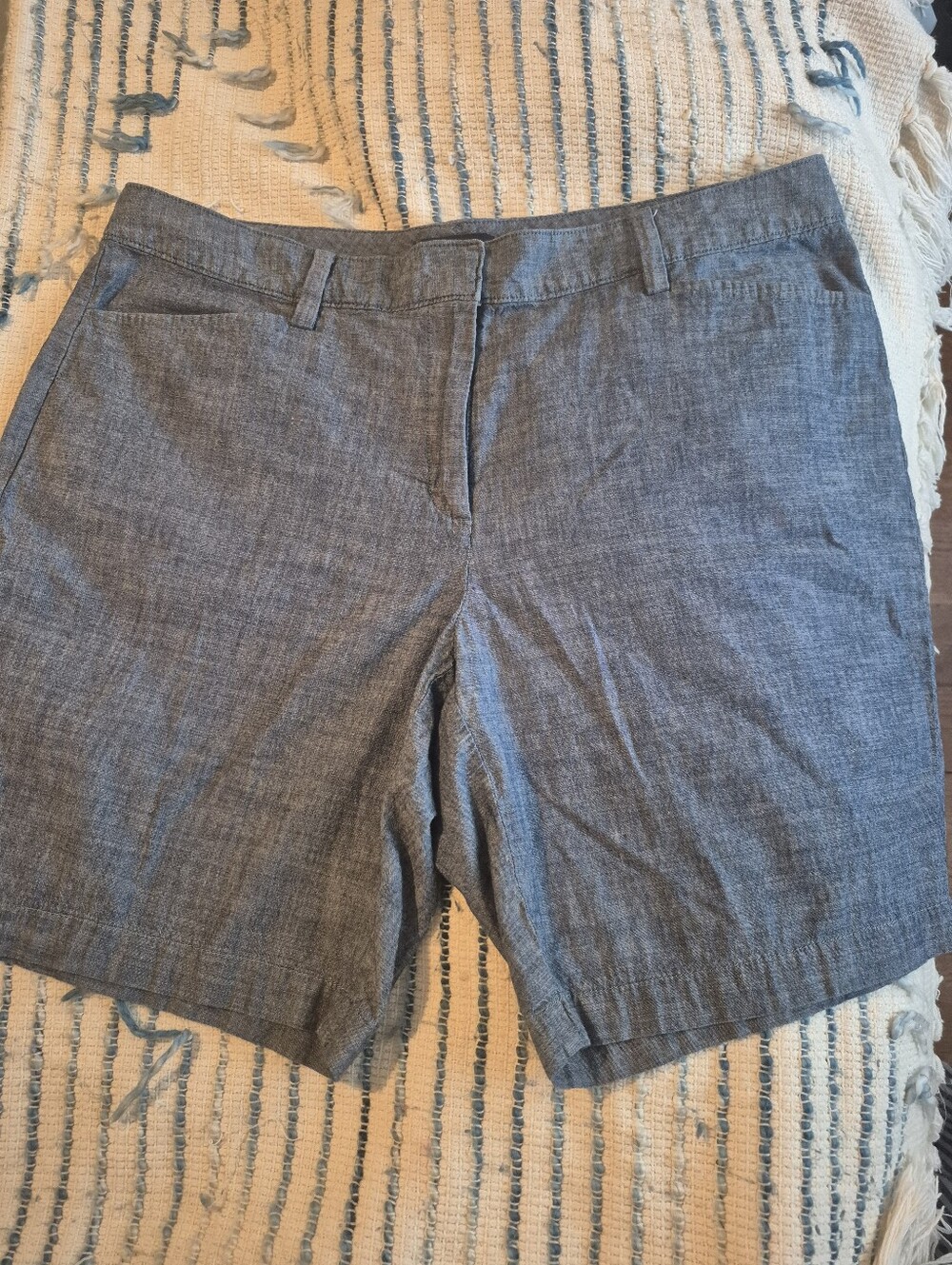 Lands' End Classic Women's Chambray Dress Shorts - Blue